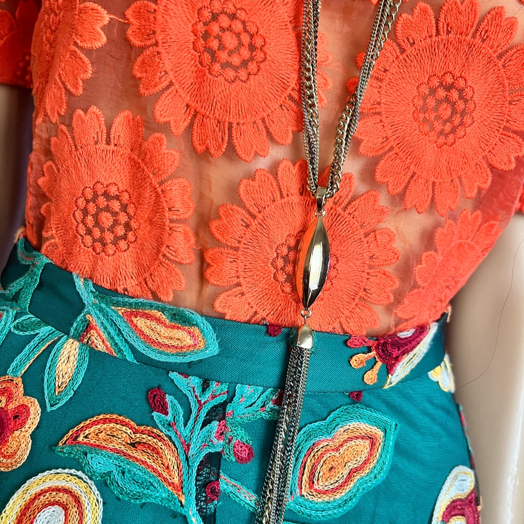 Nicole Miller Extra Long Multi Layer Chain Necklace